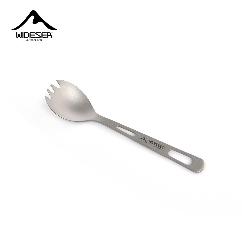 Camping Hiking Cooking - Widesea Camping-Kochset, Spork, Löffel aus Titan,